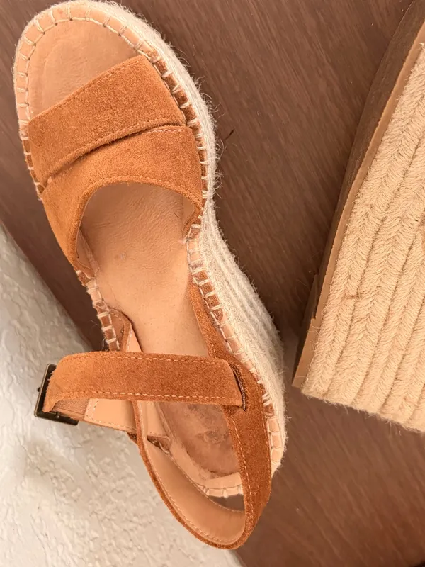 Soludos Womens Como Platform Wedge Sandals Brown suede size 6 preowned - Image 9