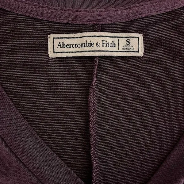 Abercrombie Fitch Plum V Neck 3/4 Sleeve‎ Shift Dress Womens Size Small - Image 4