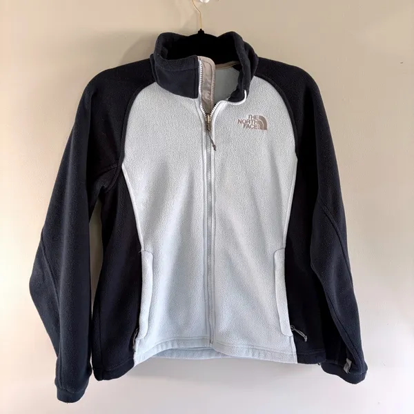 The North Face Womens Full Zip Fleece Jacket‎ Blue Navy Mock Neck Small - Image 2
