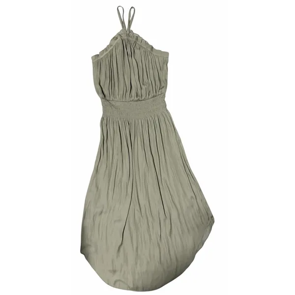 Miou Muse Halter Neck Ruffle Dress Khaki Green Women's Size‎ Medium - Image 2