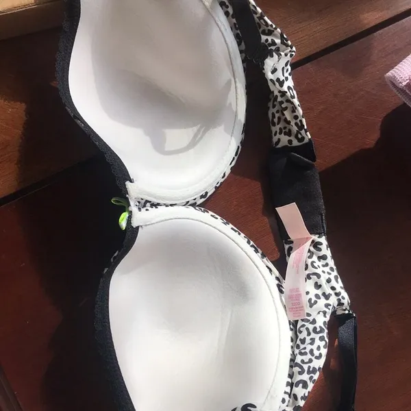 Victoria's Secret Leopard Print Underwire Bra Brown Cream Women's Size 32DD - Image 8