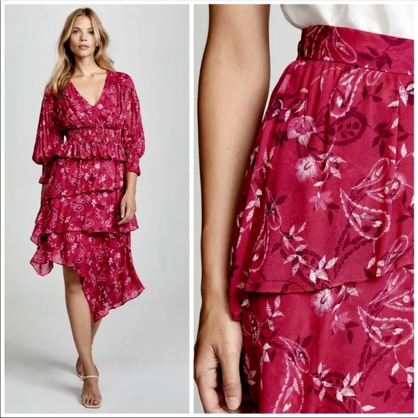 Anthropologie NWT Steele Floral Asymmetrical Skirt - Image 2