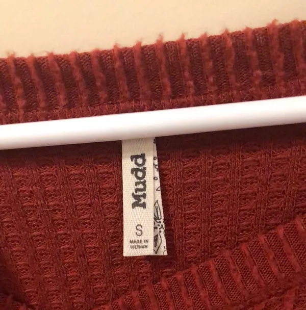 Mudd Red / Burgundy Long Sleeve Waffled Shirt - Image 3