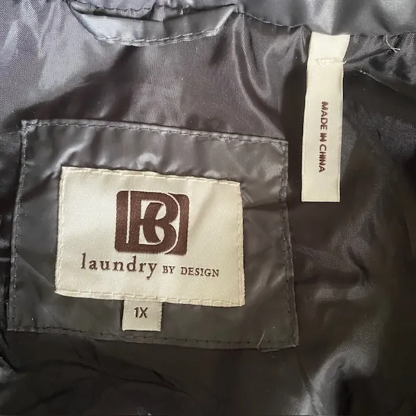 Laundry by Design Gray Puffer Coat Faux Fur Hood Removable Trim Insulated Sz 1X - Image 6