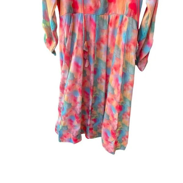 Boutique size L chiffon bright water colors fit n flare dress. - Image 5