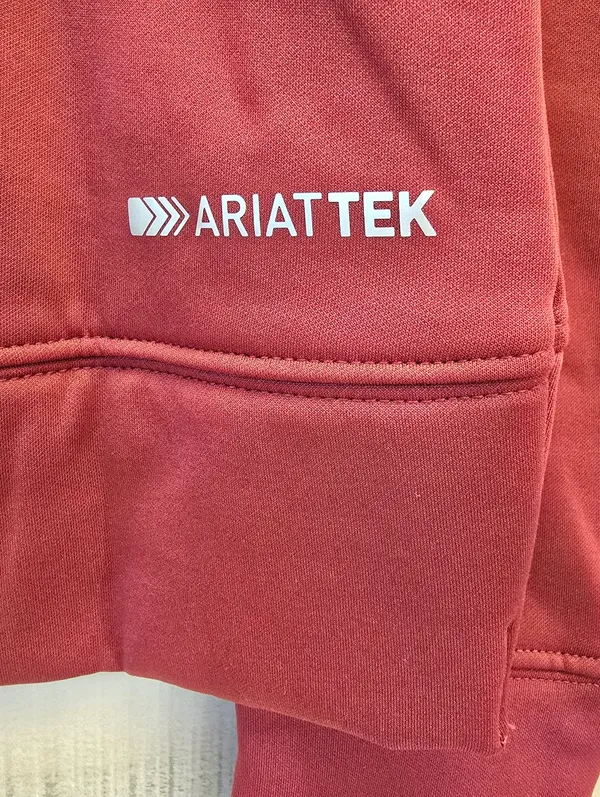 {S} Ariat Women's Tek Crossover Sweatshirt Burnt Russet Red - Image 12