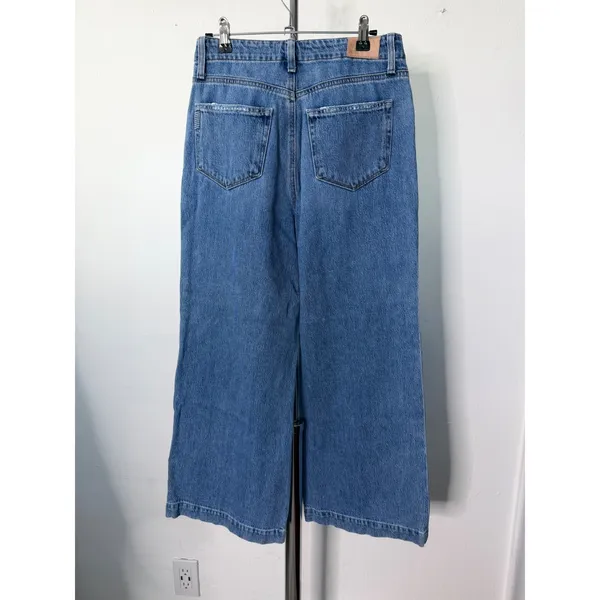PAIGE Zoey Wide Leg Jeans Blue Coastline Drawstring High Rise 26 - Image 4