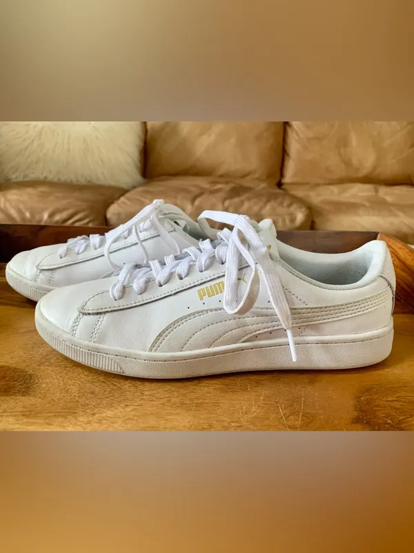 PUMA White Leather Sneakers - Image 2