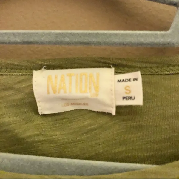 Nation LTD Revolve‎ Cecilia Balloon Sleeve Long Sleeve Tee Green Size Small - Image 4