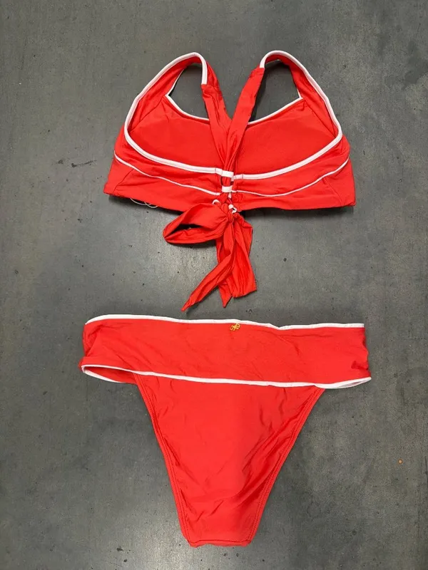 PQ Swim Banded High Waist Bottom and Gabby Top Bikini Set Passion Womens Size La - Image 6