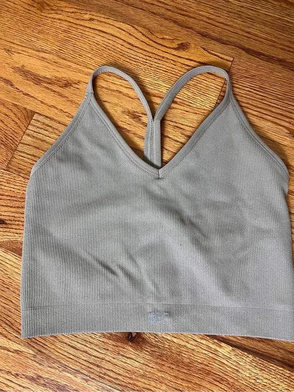 SET Active Seamless V-Neck Crop Bralette - Taupe - Image 2