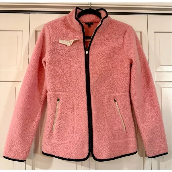 Talbots pink full zip Sherpa fleece jacket size small - Image 2