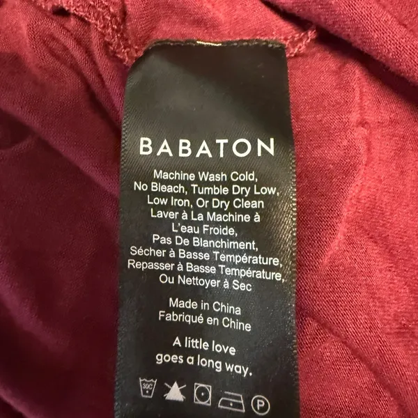 Babaton ARITZIA V Neck Loose Fit Tank Top Burgundy Wine Small - Image 2