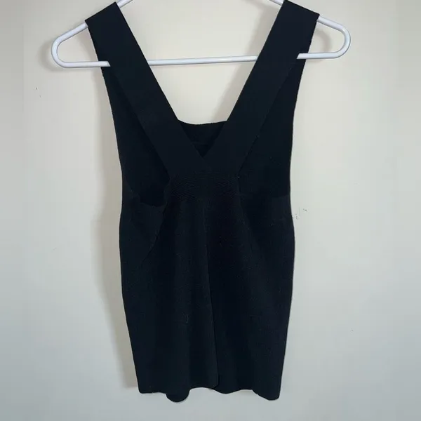 Madewell blouse black knit size medium stretch summer - Image 3