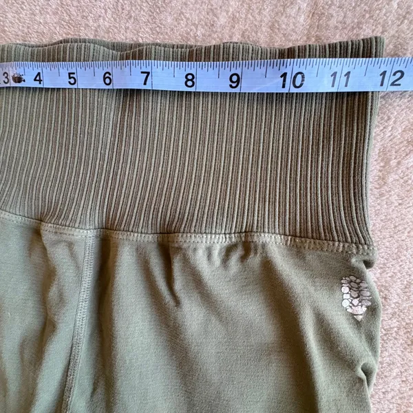 Free People Movement Good Karma Leggings Womens S/M‎ Sage Green High Rise Ribbed - Image 5