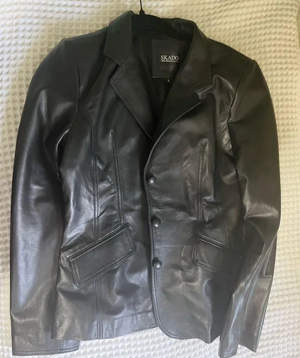 SKADO Women's Leather Blazer Black Size L - Image 4