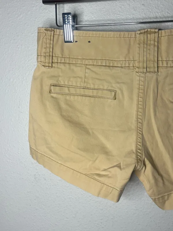 Y2K Vintage American Eagle Khaki Low Rise Mini Shorts Stretch Cotton Chino - Image 4