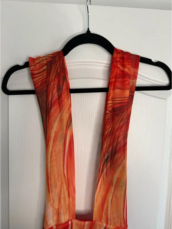 Red Halter Mini Dress Size 2 - Image 6