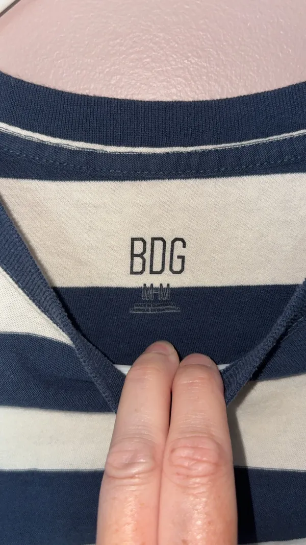 BDG Urban Outfitters Striped Baby Navy White Tee - Image 2