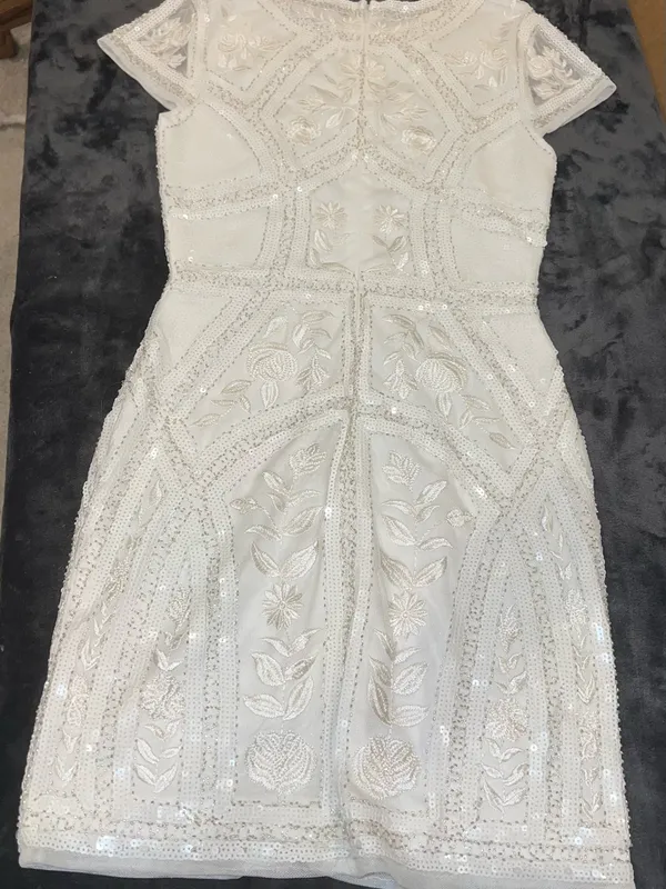 Lulus Spread Your Shine White Sequin Embroidered Bodycon Dress in White Size S - Image 6