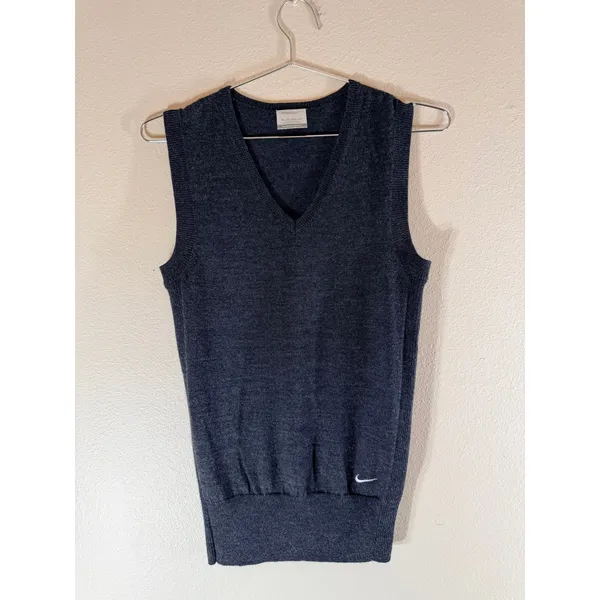 Nike Sweater Vest Womens XS Gray Merino Wool Blend Golf Tour Performance‎ V-Neck - Image 2