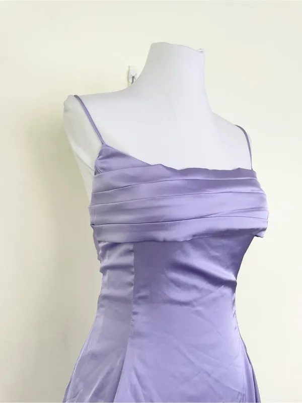 Lucy in The Sky Lavender Purple Satin Strappy Midi Dress M Medium Back Bow - Image 7