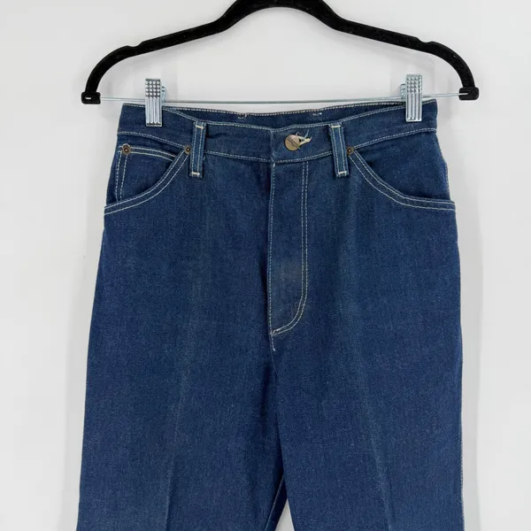 Vintage Wrangler Jeans Size 10 Dark‎ Wash Straight Leg Westernwear 34" Tall - Image 6