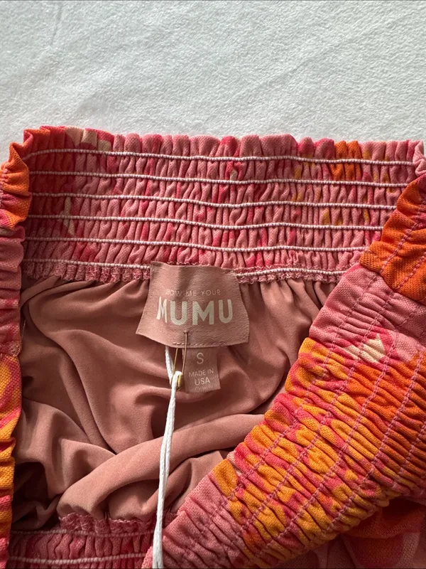Show Me Your MuMu Pink & Orange Floral Tiered Skirt - Image 5