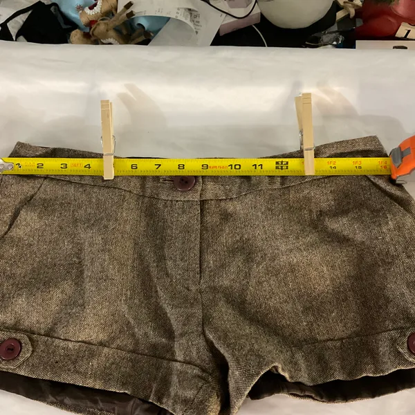 Vintage Women’s Brown Tweed Lined Shorts Spring No Size/Care Tag - Image 7