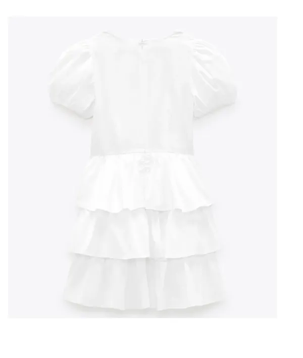 ZARA White Tiered Mini Dress - Image 11