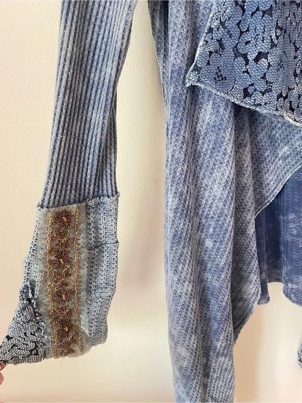 Aratta Silent Journey Stories of Shawl Cardigan Beaded Waterfall Medium - Image 6