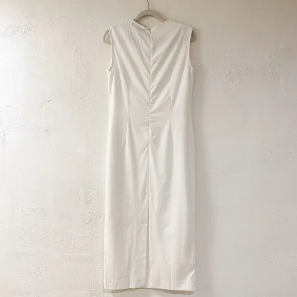 NEW Beare Park Drill Sleeveless Dress in Ivory SS23 Size 6 - Image 2