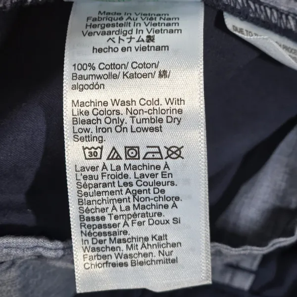 J Crew Navy Wide Leg Pleated Button Front Cotton‎ Pants Size 12 - Image 7