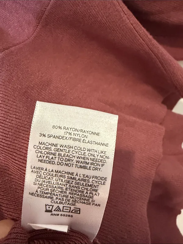 Express Dusty Rose Lace-Up Waist Knit Top - Image 6