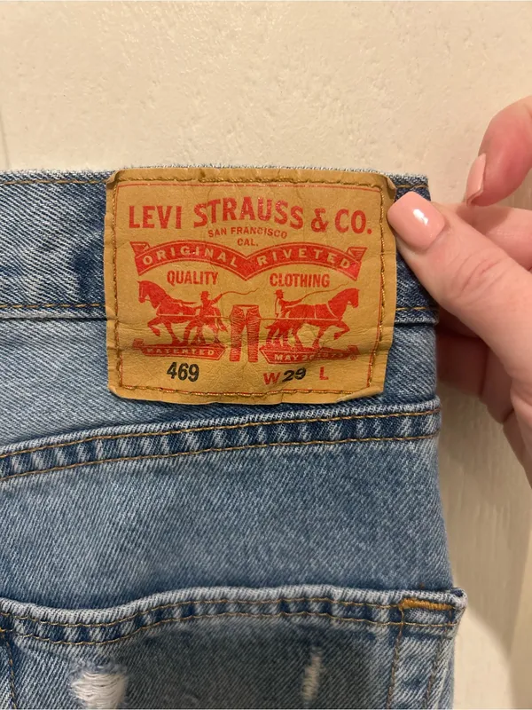 Levi's Light Wash Distressed Denim Shorts - Image 3
