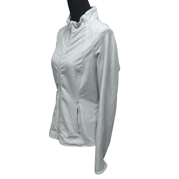 Yogalicious Lux Jacket Women's Size XL Lightweight Full‎ Zip Light Grey Workout - Image 4