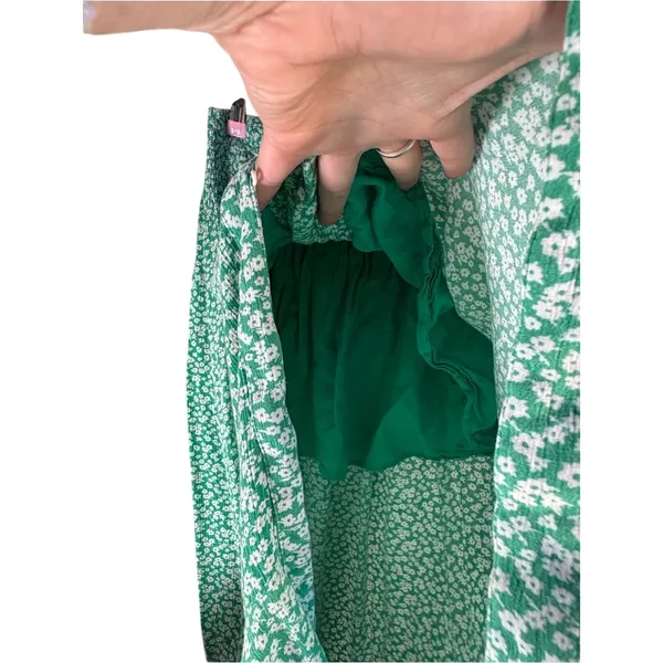 Women's Green Floral High-Low Button Front Skirt Size S - Image 5