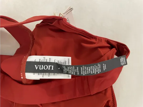 Vuori NWT Stride Bra Strappy Support Sports Bra Poppy Red Size L - Image 4