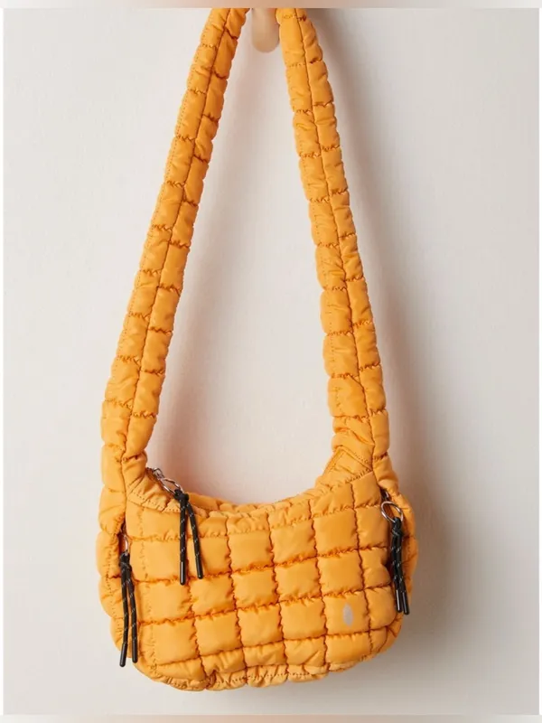 NWT Free People FP Movement Quilted Baby Carryall Sling Bag light papaya orange - Image 4