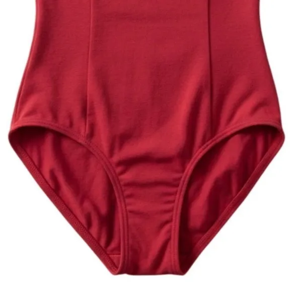 Capezio Adult XS Tank Leotard Red Garnet Scoop Neck Dance Lined Cotton Blend - Image 5
