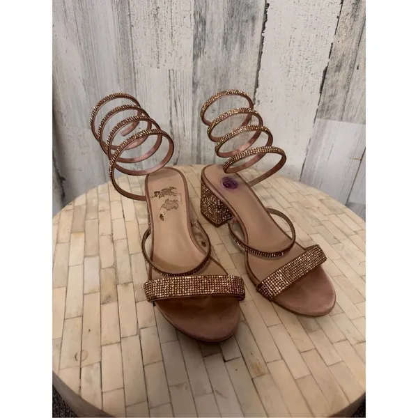 Windsor Cue The Glamour Satin Rhinestone Sprial Heels - Image 2