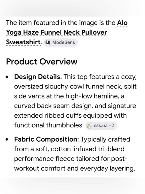 ALO Yoga Haze Funnel Neck Pullover Sweatshirt Size XS - Image 14