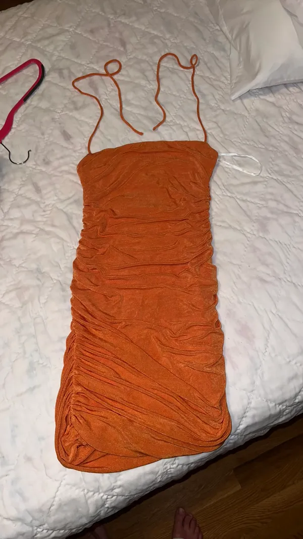 Orange Bodycon Hello Molly Dress - Image 3
