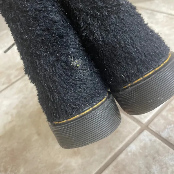 Dr Martens Pascal Furry Fleece Black Combat Boots Women‎ US 5 / men 4/UK 3 4 - Image 3