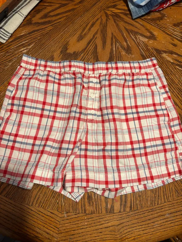 Old Navy Plaid Flannel Red Women’s Boxer Pajama Shorts - Image 3