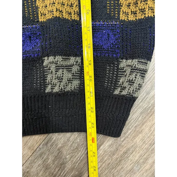 City Streets Vintage Sweater XL Colorblock Geometric 90s Knit - Image 3