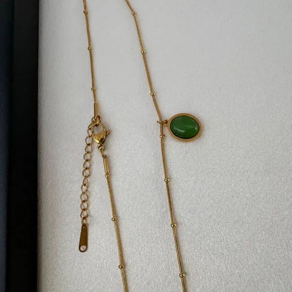 Green Crystal Pendant Necklace for Women - Image 4