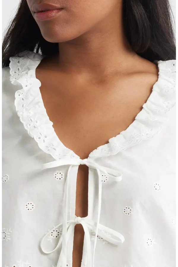 WAYF Eyelet Crop Top - Image 3