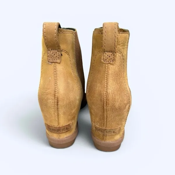 Sorel Joan of Arctic II Chelsea Wedge Boots Women’s 8 Brown Leather Waterproof - Image 6