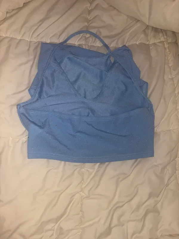 Blue sparkly blouse Size L - Image 3